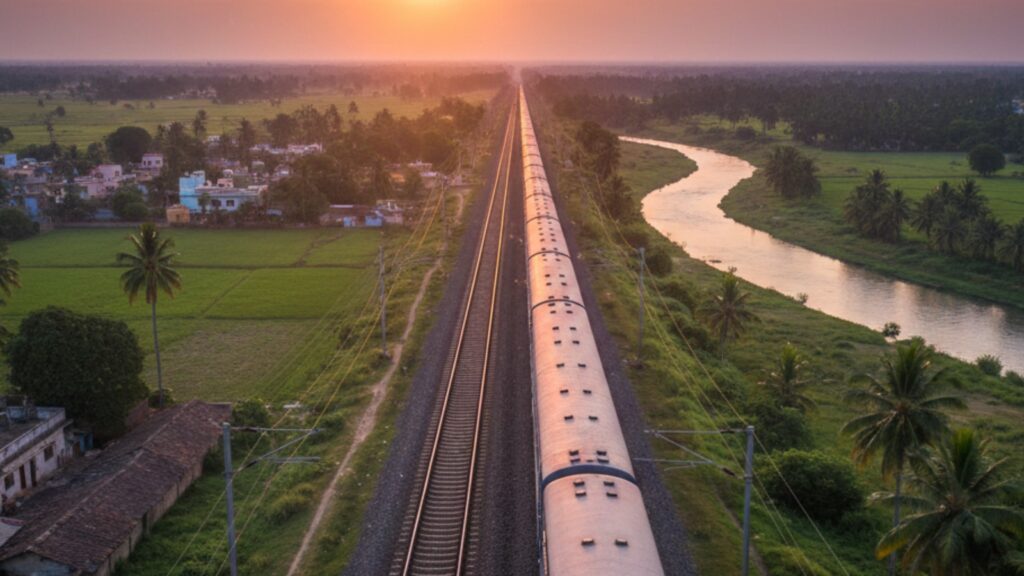 दिल्ली से लखनऊ ट्रेन सफर का नज़ारा