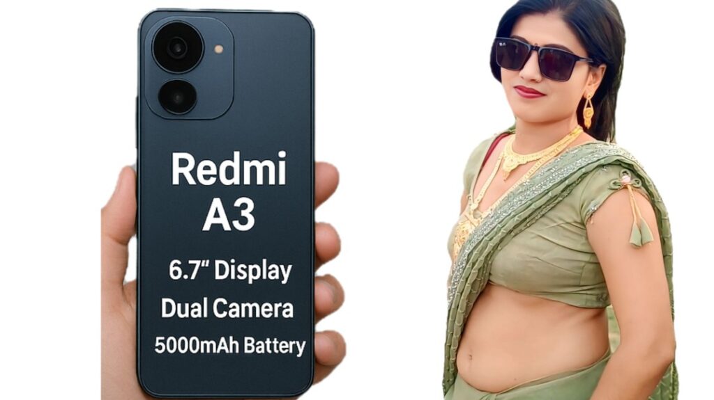 Redmi A3 6.7 inch display, dual camera smartphone under 8000 for YouTube and Instagram Reels