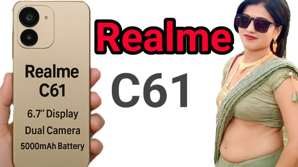 Realme C61 6.7 inch display dual camera smartphone best for Instagram Reels under 8000