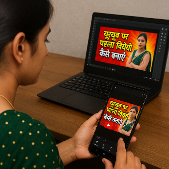 यूट्यूब पर पहला वीडियो के लिए थंबनेल कैसे बनाएं – Ananya thumbnail editing example