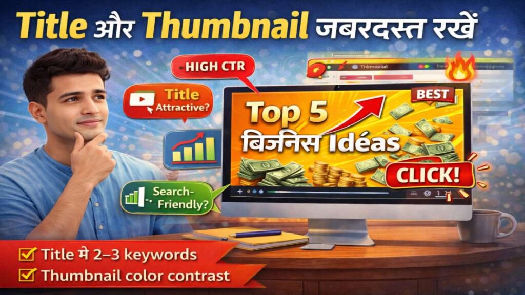 YouTube title aur thumbnail kaise banaye high CTR ke liye beginners image