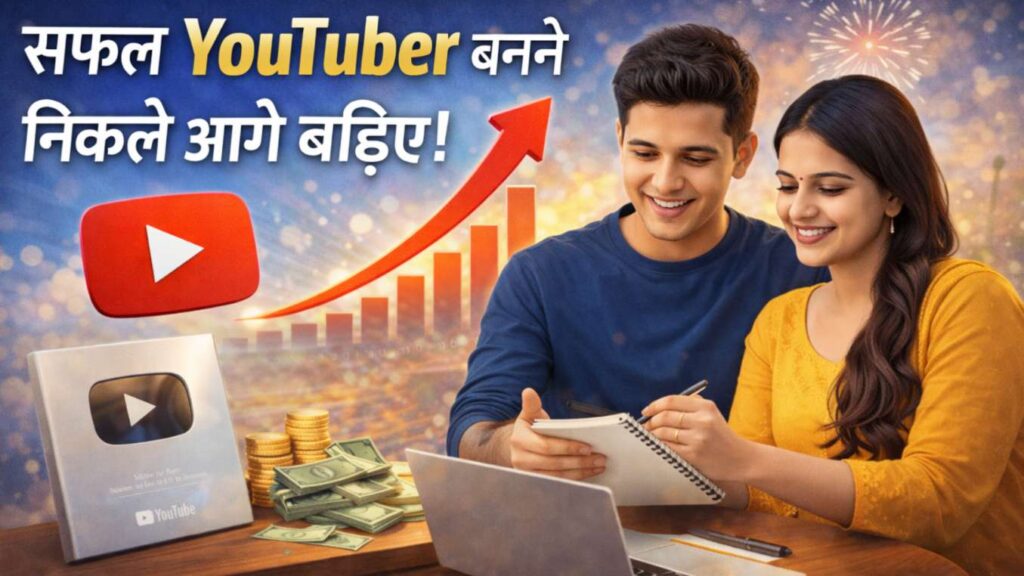 successful YouTuber kaise bane beginners ke liye motivation image