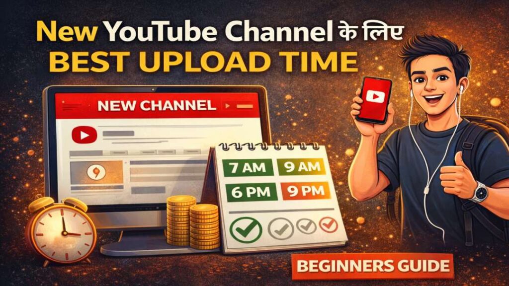 new YouTube channel ke liye best upload time India 2026 beginners