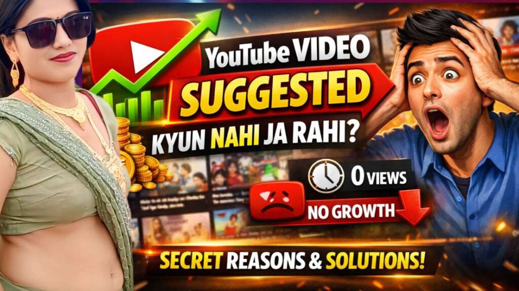YouTube video suggested mein kyun nahi jaati тАУ YouTube algorithm, CTR aur audience behavior ko explain karta thumbnail